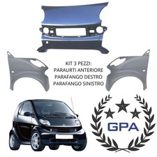 KIT 3 PEZZI PARAURTI ANTERIORE E PARAFANGO DX+SX PER SMART 2002 2003 2004 2005