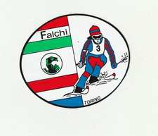 Q4 - Vintage Stickers Adesivo Falchi Torino Sci Sciatori