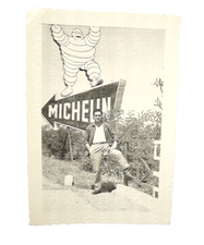 VECCHIA FOTO INSEGNA PUBBLICITARIA MICHELIN GOMME PNEUMATICI VINTAGE H 10 CM