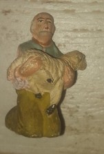 STATUINA PASTORELLO PRESEPE ANNI 50 VINTAGE PASTORE INGINOCCHIATO RARO!