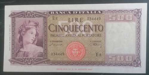Banconota 500 lire - lire, 20/03/1947