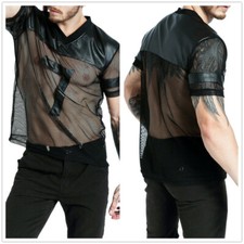 Men's Short Sleeve See Through