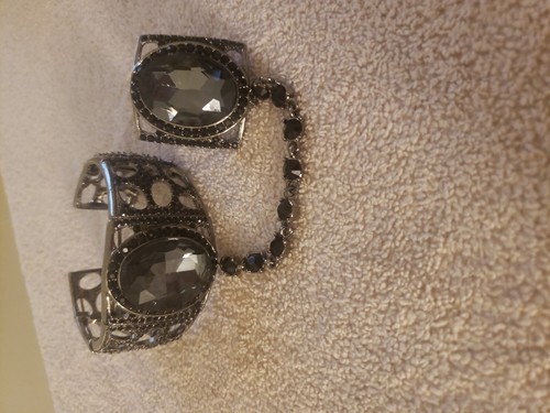 Metal bracelet with - bracelet, smokey