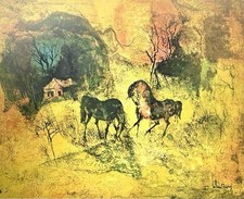 Scena equestre surreale gialla