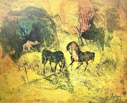 Scena equestre surreale - , gialla