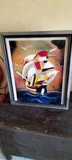 Quadro con veliero in rilievo