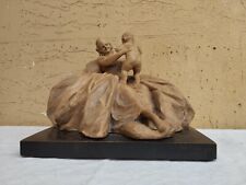 ANTICA SCULTURA IN TERRACOTTA MATERNITÀ DI GUIDO CACCIAPUOTI FIRMATA NEL RETRO