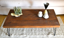 Tavolino da Salotto soggiorno caffè in Legno Massello Industrial con Gambe Ferro