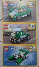 LEGO Creator 31056 – 3 Libretti originali (Auto sportiva, Camion, Motoscafo) 