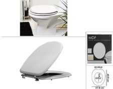 Copriwater Tavoletta WC Bagno in Legno Mdf Universale Bianco