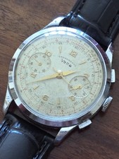 Big Cronografo Vetta  Valjoux Cal. 22 Ruota Colonne Chronograph Watch Vintage 