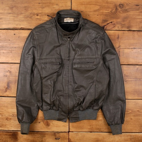 Giacca pelle vintage jean - giacca,