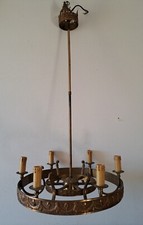 Lampadario Stile Impero Vintage Struttura Da Restaurare ottone metallo dorato 