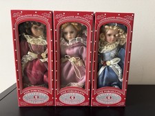 3 Bambole di porcellana da collezione Victorian Style Vittoria Margherita Anna