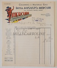 COLORERIA E MATERIALI EDILI AUGUSTO MERCURI ROMA - Carta Intestata 1955