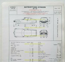 CITROEN SM Maserati SB-SC 1971 scheda riconoscimento tipo Motorizzazione Facsimi