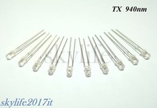 10 pz Diodo Trasmettitore 3mm 940nm IR led Infrarossi fotodiodo - 10 pezzi