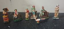 statuine presepe gesso d'epoca 7 personaggi 7cm