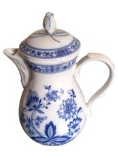 Tirschenreuth Caffettiera Porcellana Bianca Motivo Cipolla Classica