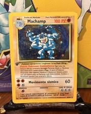 Pokémon Machamp 8/102 Set Base - HOLO- 1st ed. Ita (prima ed.) - Vintage - GOOD