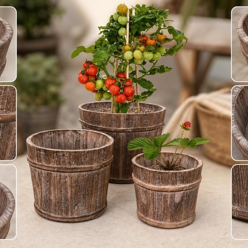 Fioriera botte legno - fioriera,