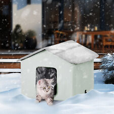 VEVOR Cuccia per Gatti da Esterno con Cuscinetto Riscaldato 45x50 cm Verde