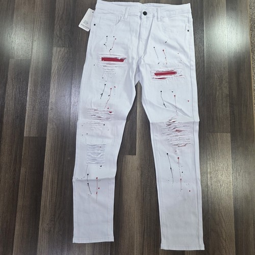 Jeans moda stile vogue bianco - jeans,