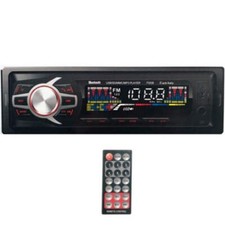 STEREO AUTO AUTORADIO 1 DIN FRONTALINO ESTRAIBILE BLUETOOTH FM USB AUX SD 60W x4