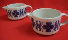 2x BROCCHE LATTE METÀ SECOLO RICHARD GINORI ITALY GIN11/GIN 11 MOTIVO FLOREALE BLU