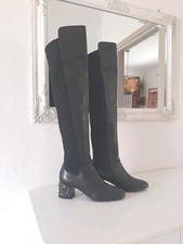 Stivali Alti Sopra Ginocchio LES TROIS GARÇONS Tg 39  Pelle E Tessuto Elastico