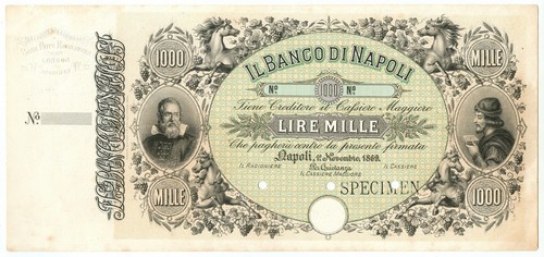 1000 lire specimen con - lire, "specimen"