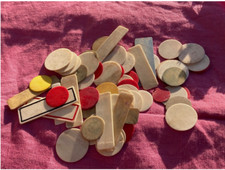 RARO antico chip poker Belle Epoque: N. 68 realizzato in osso o celluloide - Italia!