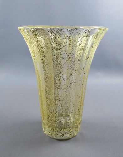Vaso cristallo foglia oro