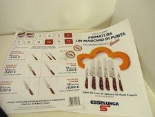 2 tessere con 2 bollini esselunga coltelli Berkel e 2 bollini rotondi collezione