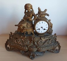 Parigina  XIX Secolo - Antico Orologio  da Tavolo Dorato. 