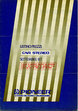 PIONEER Price List 1987 A4 Car Stereo Component  Centrate Series,kex,kpx,Dex,Cdx