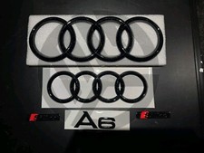 AUDI A6 2012-2015 BADGE NERO LUCIDO GRIGLIA/STIVALI/PARAFANGO SET 2X S-LINE