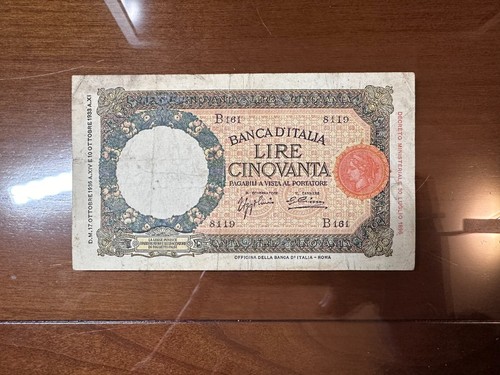 Banconota lire lupetta - banconota,