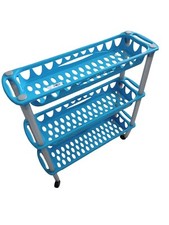 Scaffale Organizzatore a 3 Ripiani con Ruote