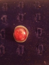 anello in argento  e ambra