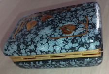 PORTAGIOIE DI MARCA CON FOGLIE DECORATO PORTA GIOIELLI SCATOLA COFANETTO PREZIOS