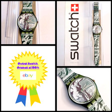 Swatch Gent Cupydus GG112 1991 Vintage Orologio da polso Anni 90 Nuovo NOS
