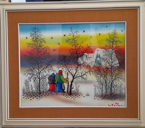 Quadro naif dipinto - su, vetro