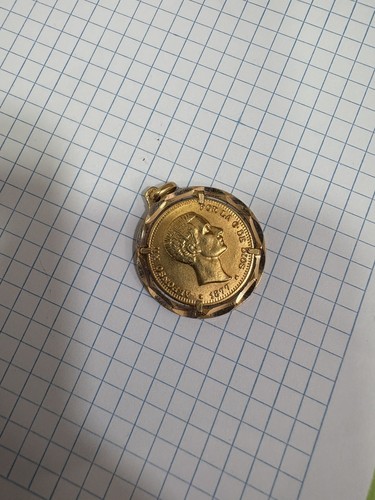 Colgante moneda oro pesetas - moneda,