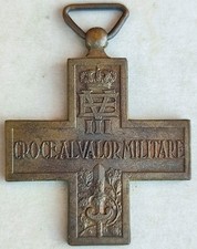 MEDAGLIA CROCE AL VALORE MILITARE VITTORIO EMANUELE III SAVOIA REGNO VALOR 