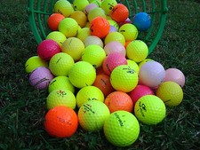 100 PALLINE COLORATE  DA GOLF USATE PEARL-AAA