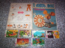 ALBUM IL VOSTRO AMICO TOPO GIGIO ED.PAVESI 1967 VUOTO + 6 FIGURINE TIPO PANINI