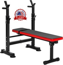 Banco De Pesas Con Estante Para Barra Ejercicio Regolabile En Casa Multifunzionale