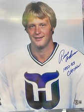 Russ Anderson Autografo 11x14 "1982-83 Capitano" Beckett COA Boston Whalers