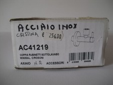 CRISTINA RUBINETTERIE COPPIA RUBINETTI SOTTOLAVABO AXAIO AC41219 ACCIAO INOX